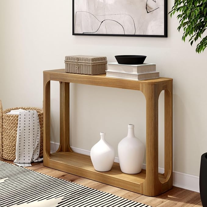 Forma Console Table, 46 Inch, Solid Wood Sofa Table, Entryway Table for Hallway, Narrow Behind The Couch Table, Console Tables for Entryway, Living Room, Foyer, Easy Assembly