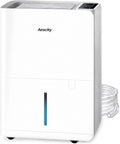 50 Pint/Day Compressor Dehumidifier, 3500Sq.Ft for Basement, Home, Bedroom, Bathroom, with Drain Hose, 0.8 Gallon Water Tank Capacity, Intelligent Humidistat, Quiet