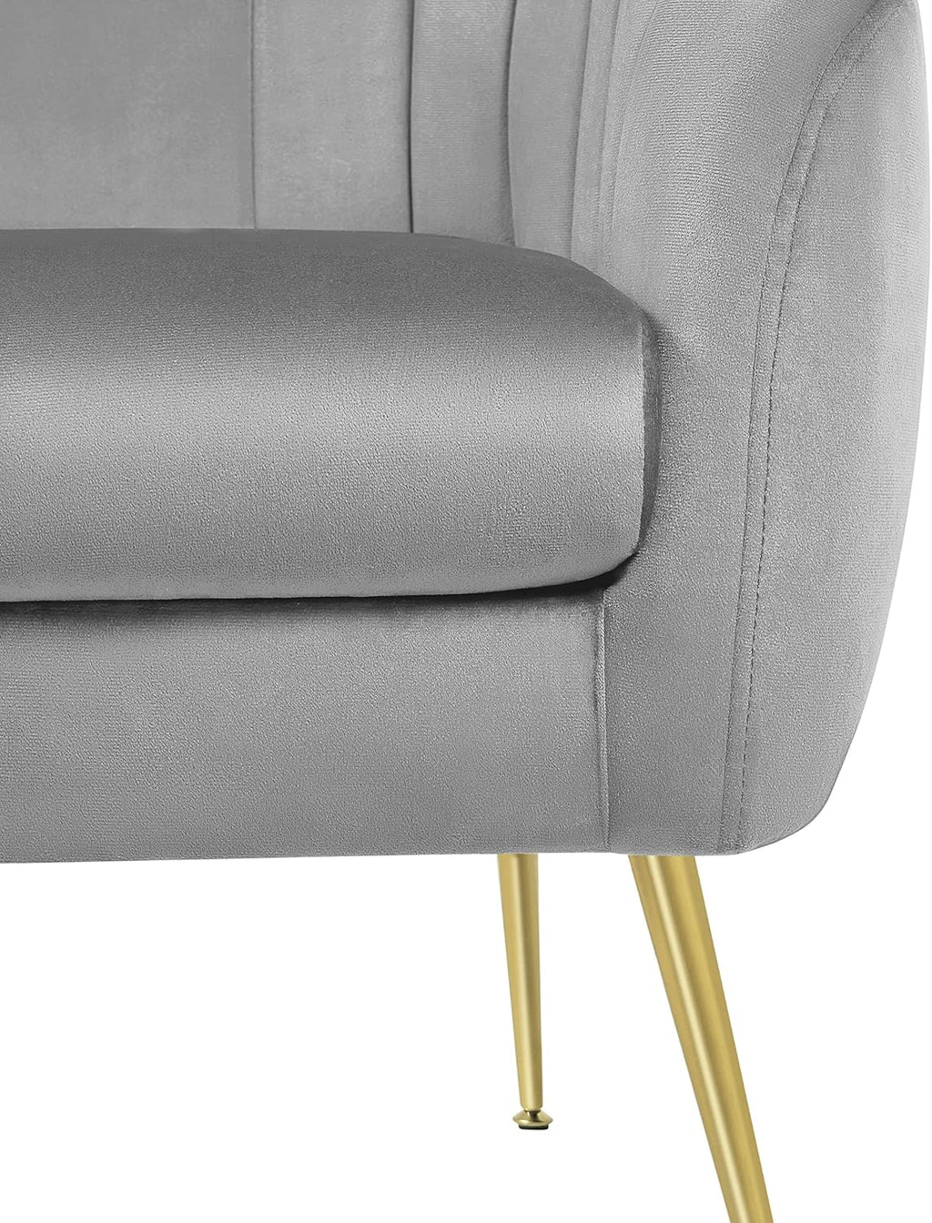 Modern Ivory Boucle Accent Chair with Gold Metal Legs and Removable Seat Cushion for Living Room, Bedroom, Office, Guest Room, or Small Space