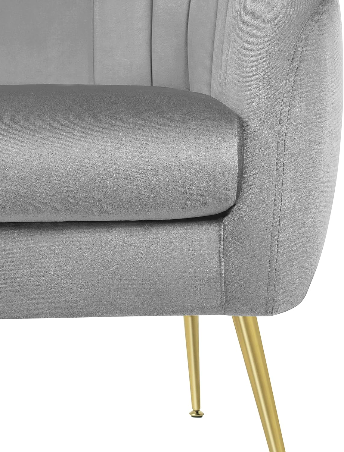 Modern Ivory Boucle Accent Chair with Gold Metal Legs and Removable Seat Cushion for Living Room, Bedroom, Office, Guest Room, or Small Space