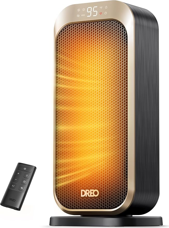 Quiet Space Heater, 1500W Portable Heaters for Indoor Use with Remote, 70° Oscillation, Fast and Safety Electric PTC Ceramic for Desk Office Bedroom, 12H Timer