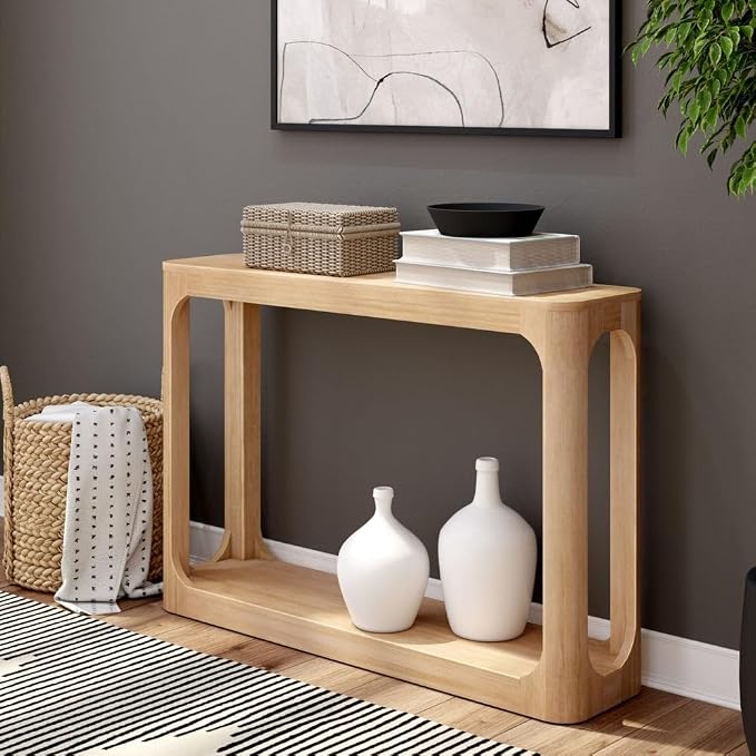 Forma Console Table, 46 Inch, Solid Wood Sofa Table, Entryway Table for Hallway, Narrow Behind The Couch Table, Console Tables for Entryway, Living Room, Foyer, Easy Assembly