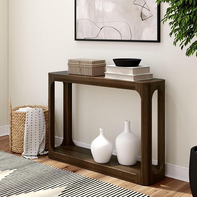 Forma Console Table, 46 Inch, Solid Wood Sofa Table, Entryway Table for Hallway, Narrow Behind The Couch Table, Console Tables for Entryway, Living Room, Foyer, Easy Assembly