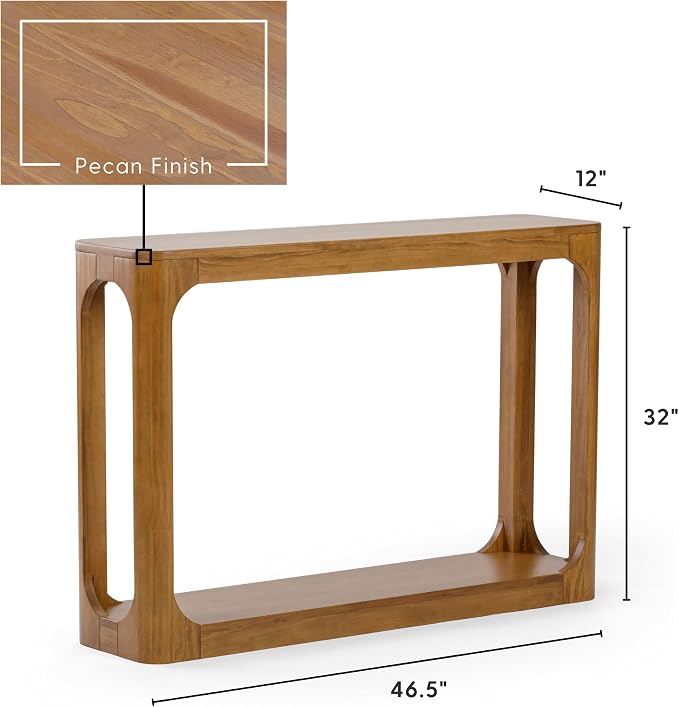 Forma Console Table, 46 Inch, Solid Wood Sofa Table, Entryway Table for Hallway, Narrow Behind The Couch Table, Console Tables for Entryway, Living Room, Foyer, Easy Assembly