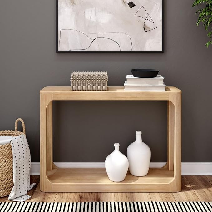 Forma Console Table, 46 Inch, Solid Wood Sofa Table, Entryway Table for Hallway, Narrow Behind The Couch Table, Console Tables for Entryway, Living Room, Foyer, Easy Assembly