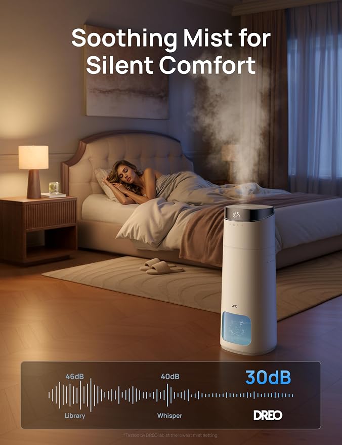 16L Smart Humidifier Large Room 1000 ft², 130H Runtime, 30dB, Top Fill | Auto Mode, Remote/Touch/Voice & APP Control, Clean Tank Technology, RGB Light, Cool Mist Humidifiers 755S for Bedroom