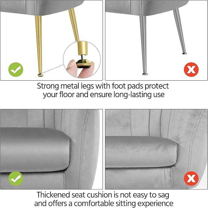 Modern Ivory Boucle Accent Chair with Gold Metal Legs and Removable Seat Cushion for Living Room, Bedroom, Office, Guest Room, or Small Space